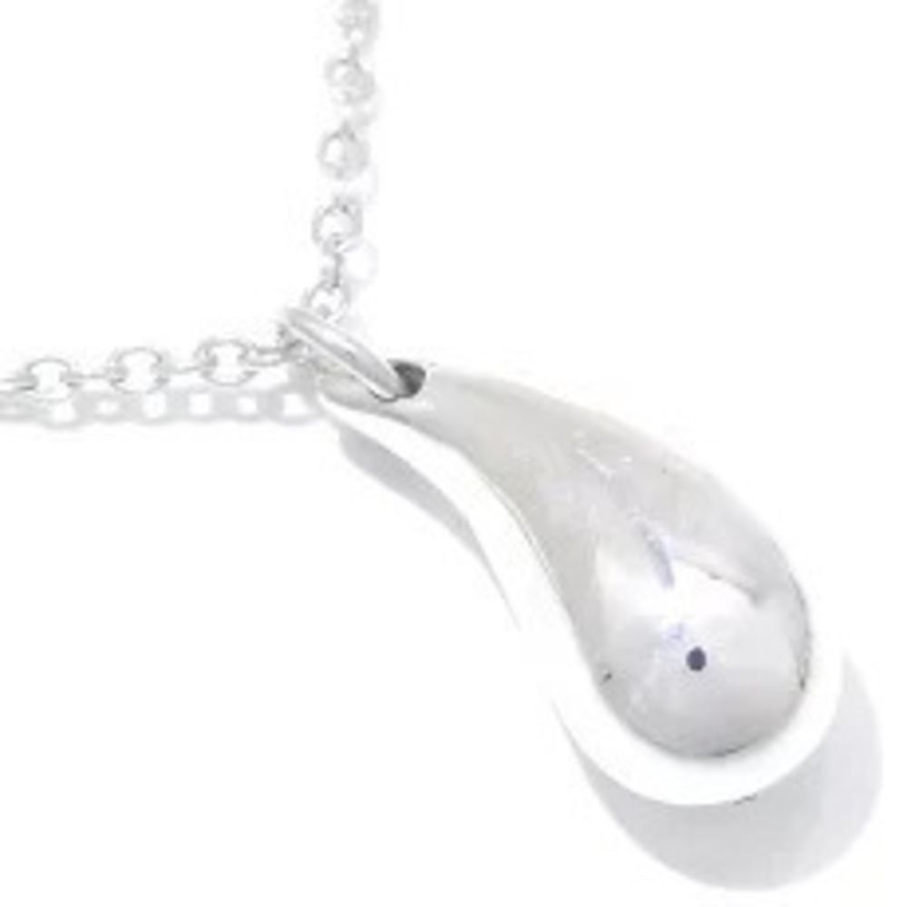Tiffany Co Elsa Peretti Teardrop Pendant Necklace SV Silver Motif Silver